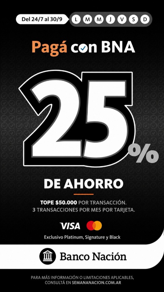 Banco Nación - 25% de ahorro